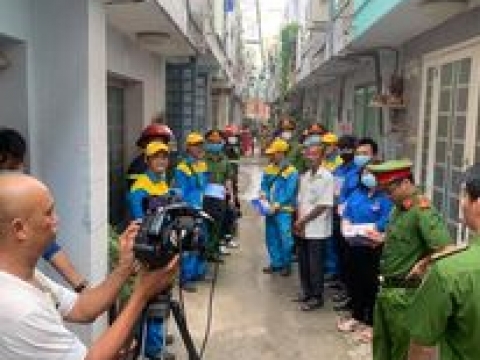 Gas sao việt kết hợp Công An Phòng Cháy và Chữa  cháy kiểm tra an toàn gas cho hộ gia đình khu vực Thạnh Lộc