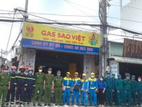 Gas sao việt kết hợp Công An Phòng Cháy và Chữa  cháy kiểm tra an toàn gas cho hộ gia đình khu vực Thạnh Lộc