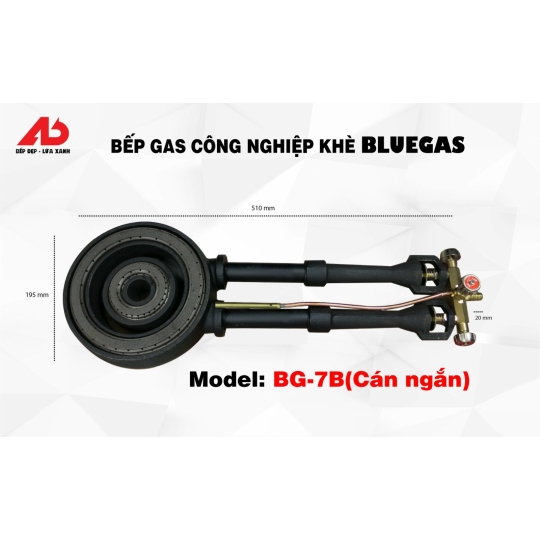 Bếp Gas Công Nghiệp Khè Bluegas (BG-7B cán ngắn)
