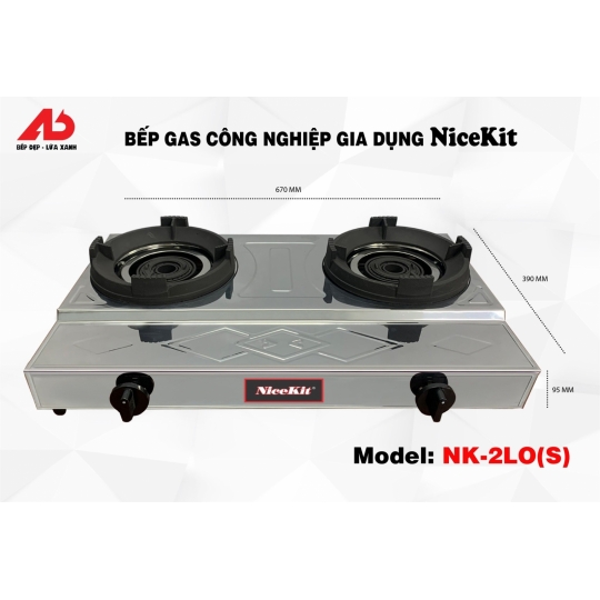 Bếp Gas Công Nghiệp Gia Dụng Nicekit NK-2LO(S)