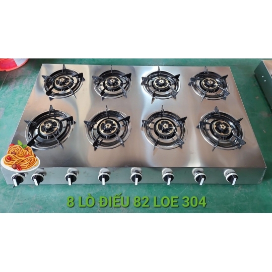 Bếp 8 lò Điếu INOX 304 phù hợp với quán ăn, nấu bánh xèo