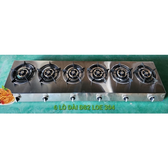 Bếp 6 lò Điếu INOX 304 phù hợp với quán ăn, nấu bánh xèo