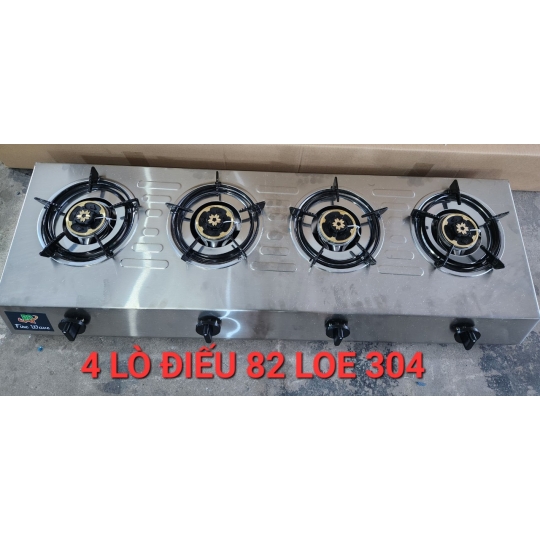 Bếp 4 lò Điếu INOX 304 phù hợp với quán ăn, nấu bánh xèo